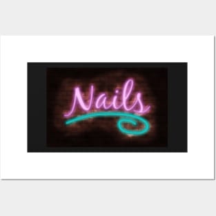 Neon Nails Sign Posters and Art